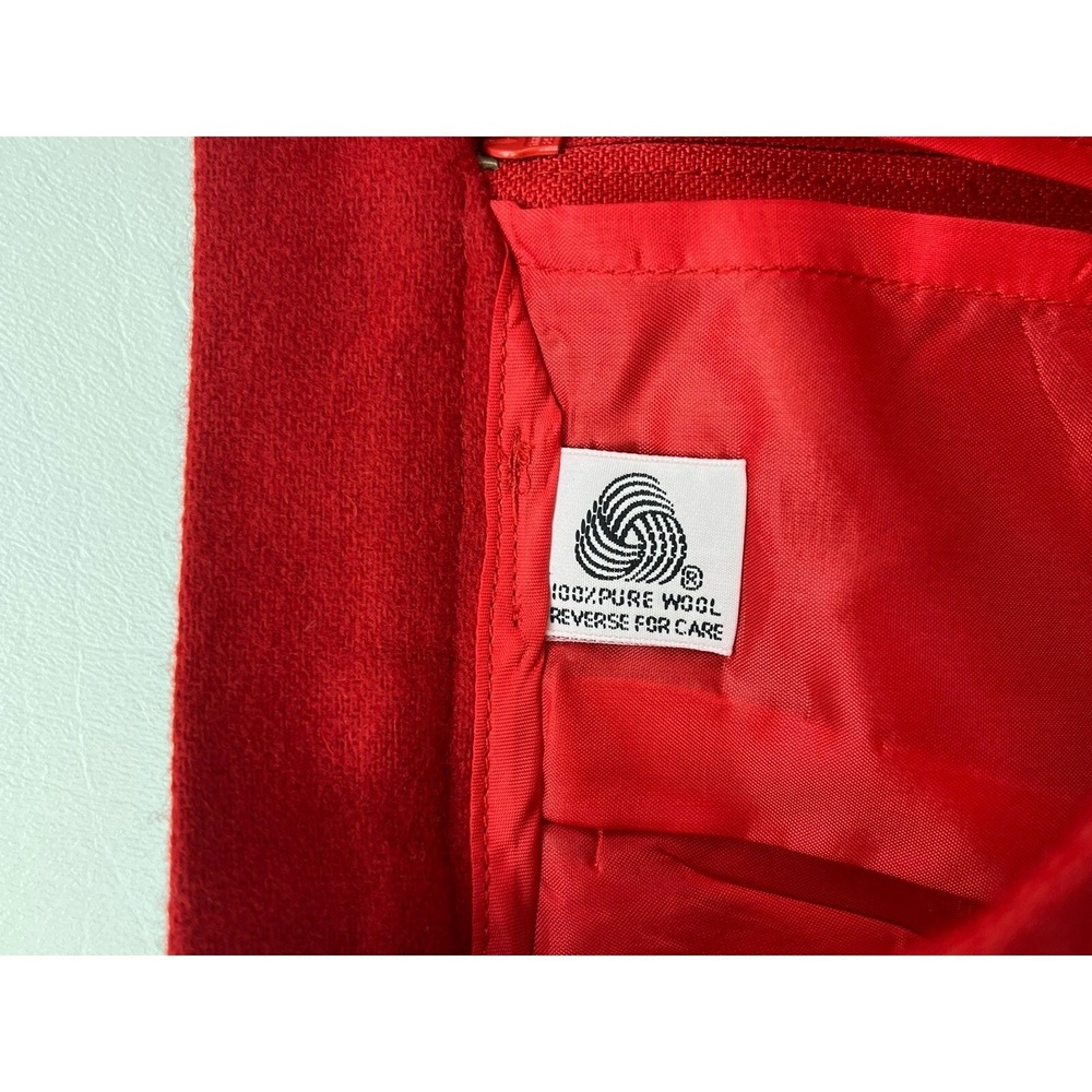 Worthington Women's Size 12 Red A-line Midi Lined Career Wool Classic Skirt NWOT - Picture 8 of 16